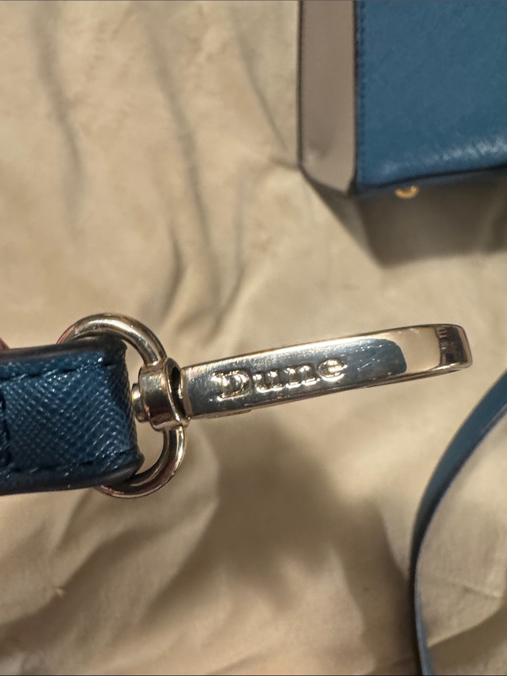 Dune of London Blue and Brown Structured Top-Handle Crossbody Bag - Picture 8 of 9